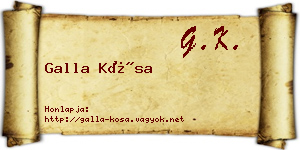 Galla Kósa névjegykártya